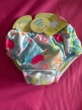 i play. Aqua Swim Diaper Cover with Pink Jellyfish Print